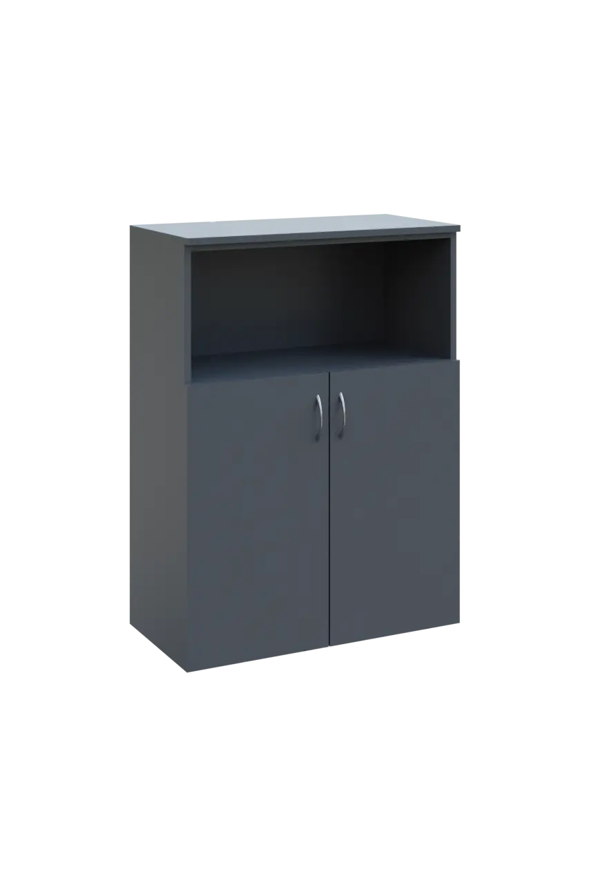 N 3 - 8DN kancelářská skříň, 2-dveřová/nika, 1100x800x400, antracit